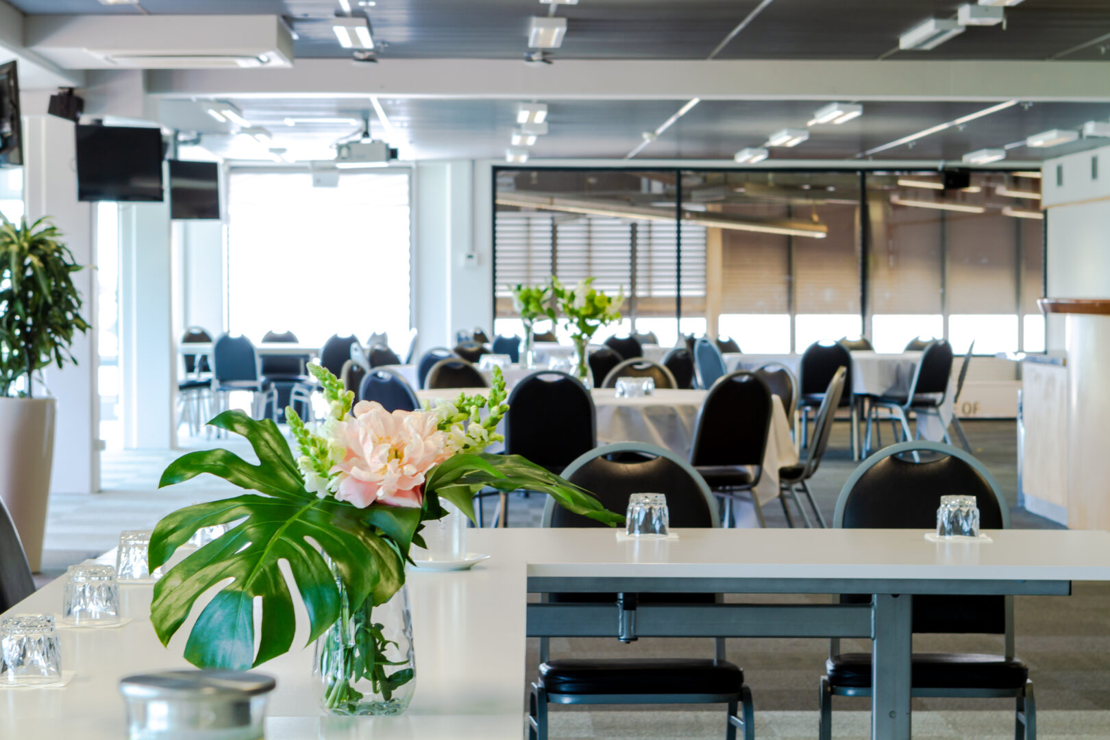 Finishline Conference Room set up for an event