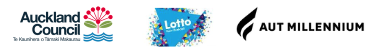 Auckland Council, Lotto and AUT Millennium logos