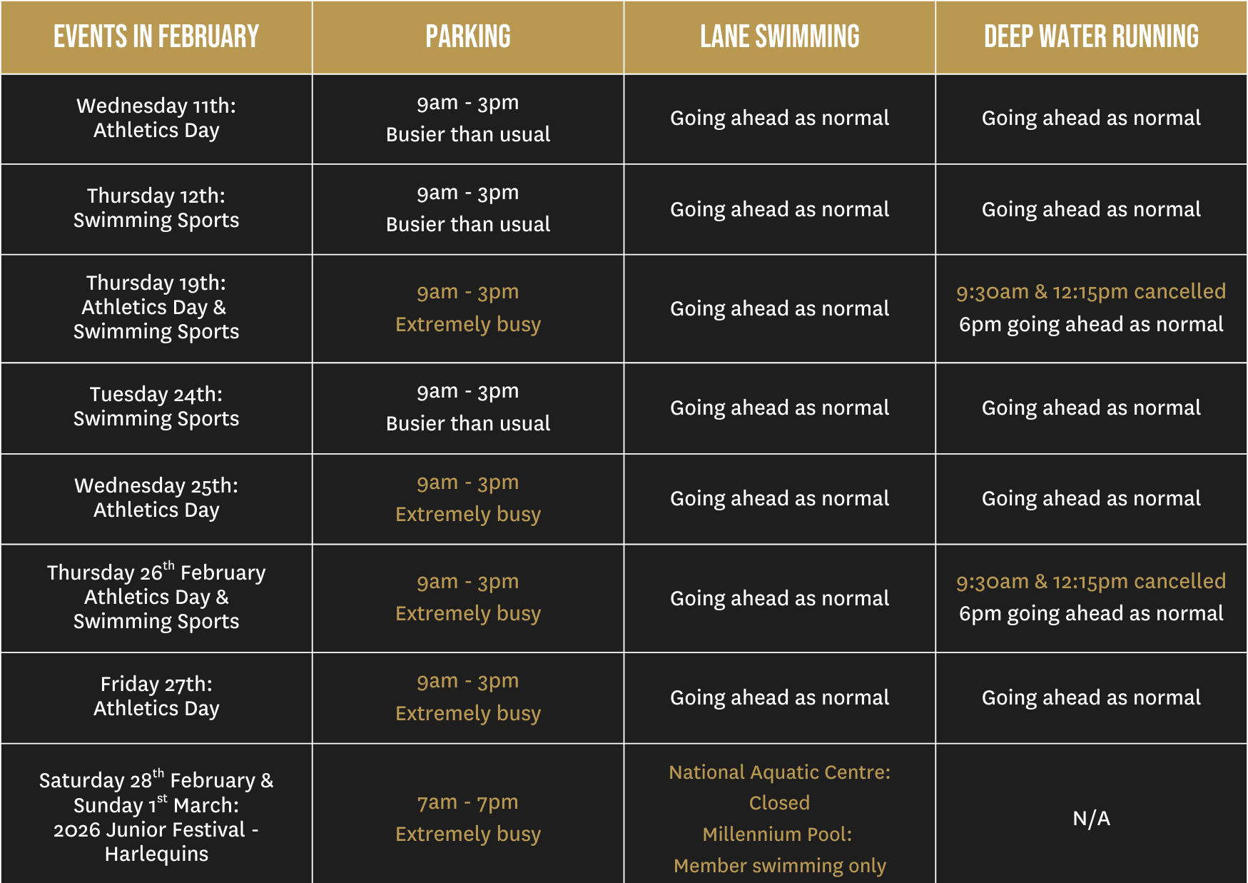 Upcoming Events - February 2026